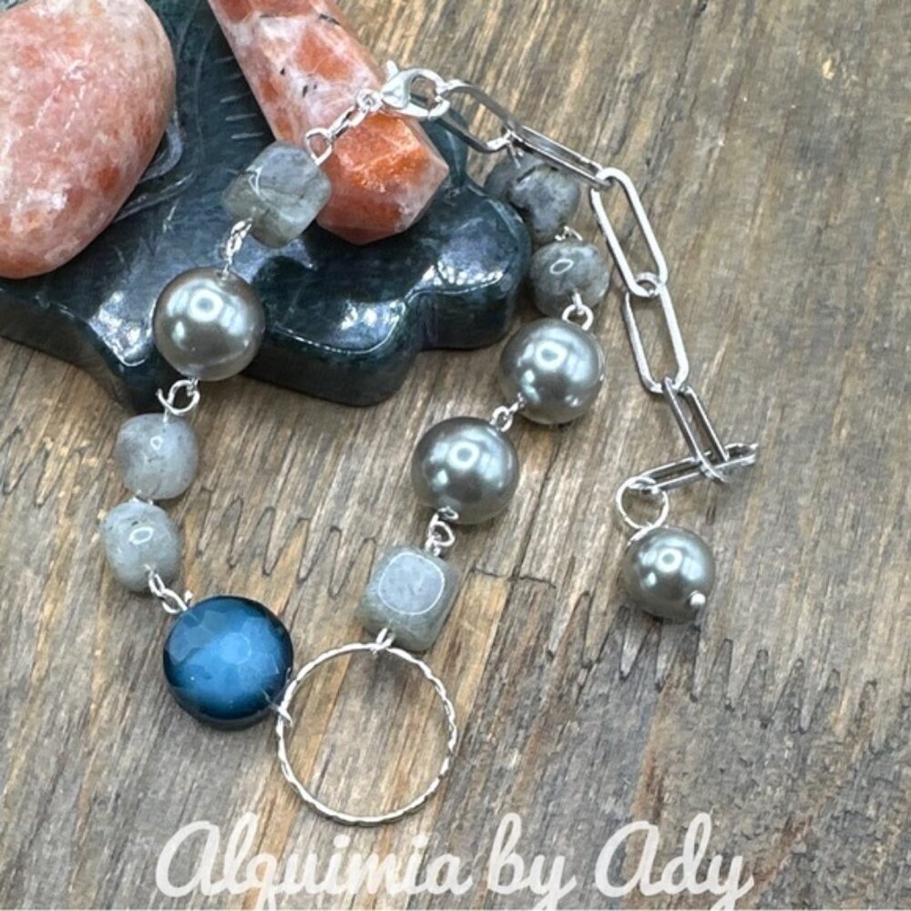 Alquimia Silver and Blue Bracelet